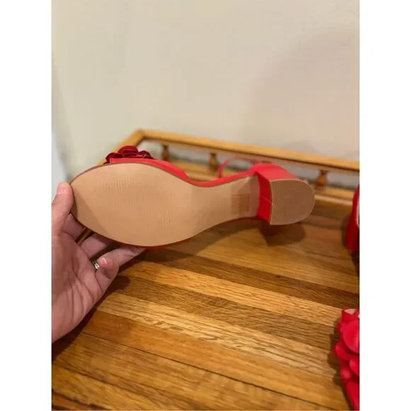 Patricia By Spring Step Women's Tomika Floral Block Heel Sandals Red Size 9.5 - Picture 7 of 7